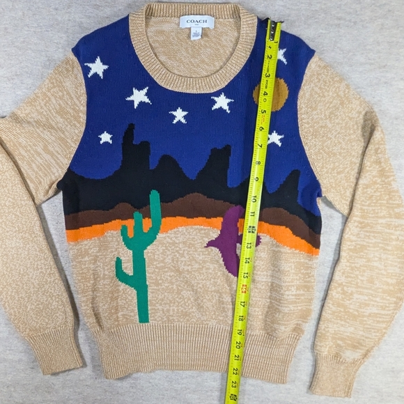 Coach 1941 *NWOT Dessert Night Landscape Jacquard Cotton Knit Sweater Small - Picture 7 of 10